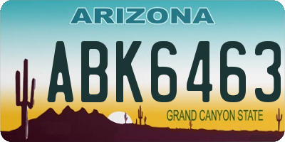 AZ license plate ABK6463