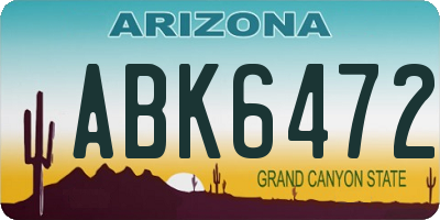 AZ license plate ABK6472