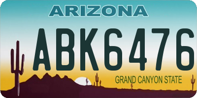 AZ license plate ABK6476