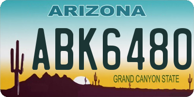 AZ license plate ABK6480