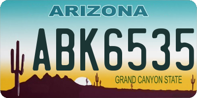 AZ license plate ABK6535
