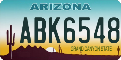 AZ license plate ABK6548