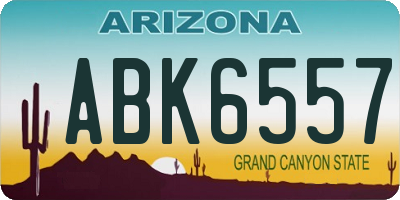 AZ license plate ABK6557