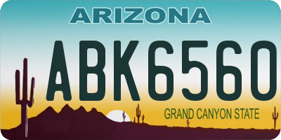 AZ license plate ABK6560