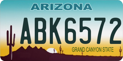 AZ license plate ABK6572
