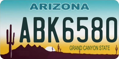 AZ license plate ABK6580