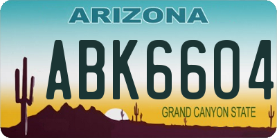 AZ license plate ABK6604