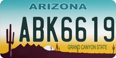 AZ license plate ABK6619