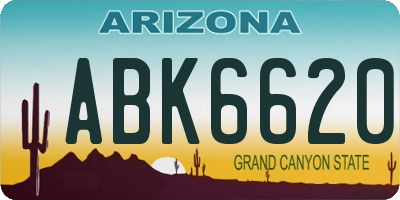 AZ license plate ABK6620