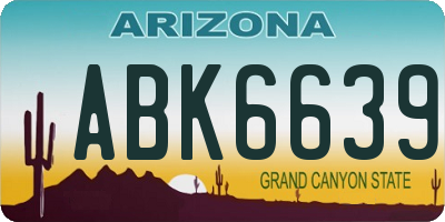 AZ license plate ABK6639