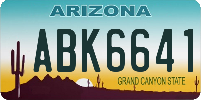 AZ license plate ABK6641