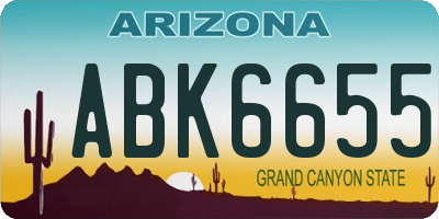 AZ license plate ABK6655