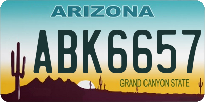 AZ license plate ABK6657