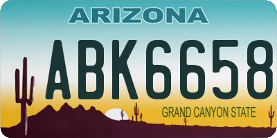AZ license plate ABK6658