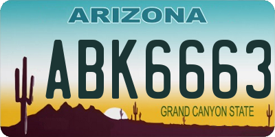 AZ license plate ABK6663