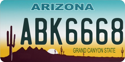 AZ license plate ABK6668