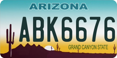 AZ license plate ABK6676