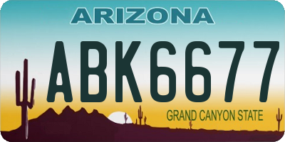 AZ license plate ABK6677