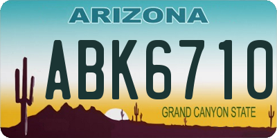 AZ license plate ABK6710