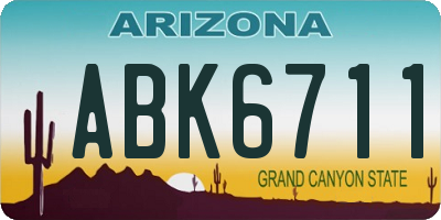 AZ license plate ABK6711