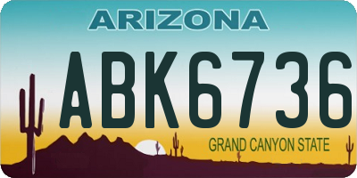 AZ license plate ABK6736