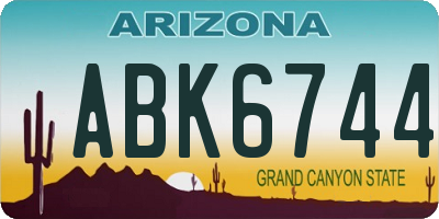 AZ license plate ABK6744