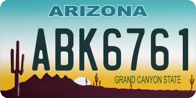 AZ license plate ABK6761