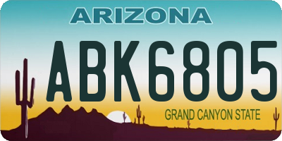 AZ license plate ABK6805