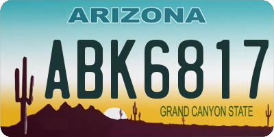 AZ license plate ABK6817
