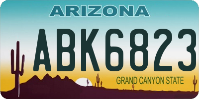 AZ license plate ABK6823