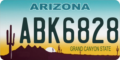 AZ license plate ABK6828