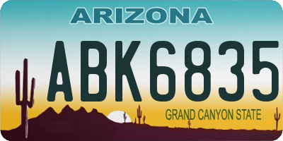 AZ license plate ABK6835