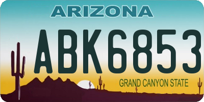 AZ license plate ABK6853