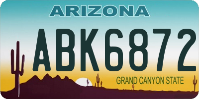 AZ license plate ABK6872