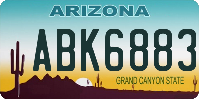 AZ license plate ABK6883