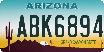 AZ license plate ABK6894