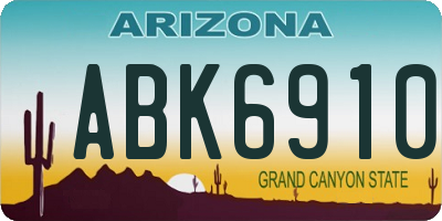 AZ license plate ABK6910