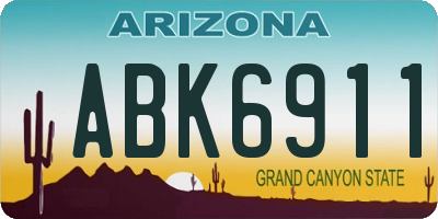 AZ license plate ABK6911
