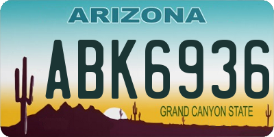 AZ license plate ABK6936