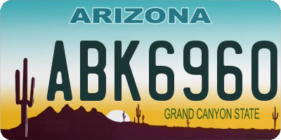 AZ license plate ABK6960
