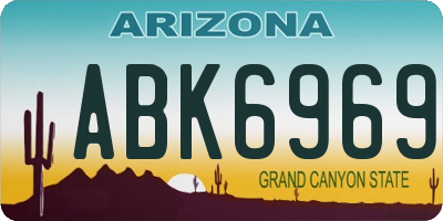 AZ license plate ABK6969