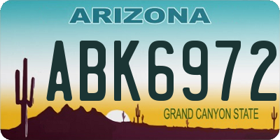 AZ license plate ABK6972