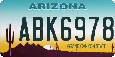 AZ license plate ABK6978