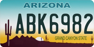 AZ license plate ABK6982