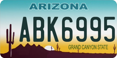 AZ license plate ABK6995