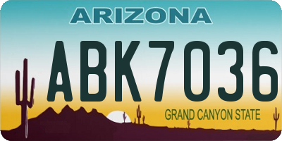 AZ license plate ABK7036