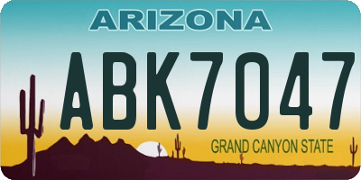 AZ license plate ABK7047