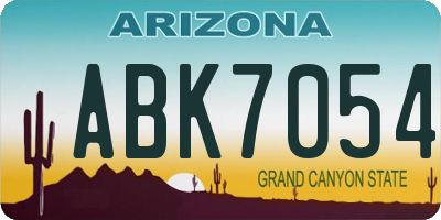 AZ license plate ABK7054