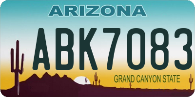 AZ license plate ABK7083