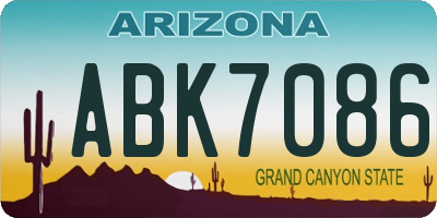 AZ license plate ABK7086